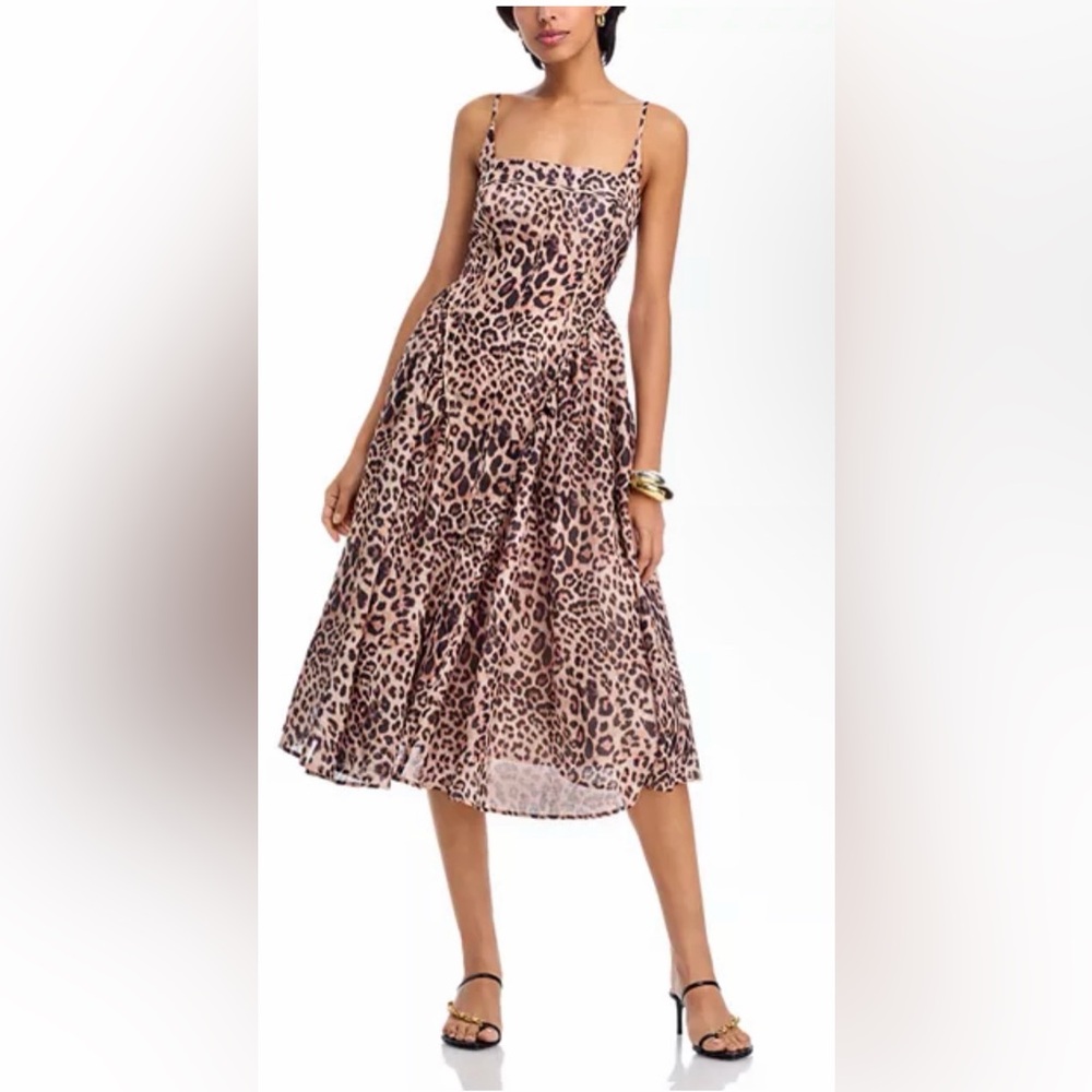 Aqua Animal Print A-Line Dress NWOT